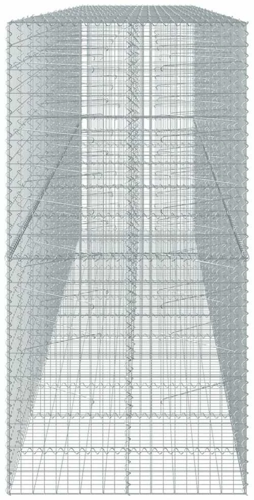 Gabiono krepšys su dangčiu, 600x100x200cm, galvanizuota geležis