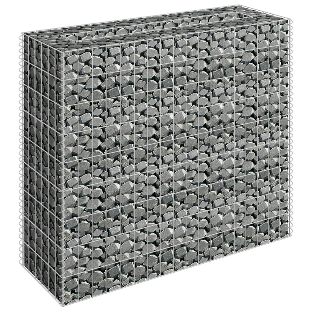 Gabiono vazonas, 90x30x90cm, galvanizuotas plienas, aukštas
