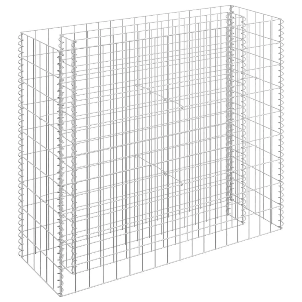 Gabiono vazonas, 90x30x90cm, galvanizuotas plienas, aukštas