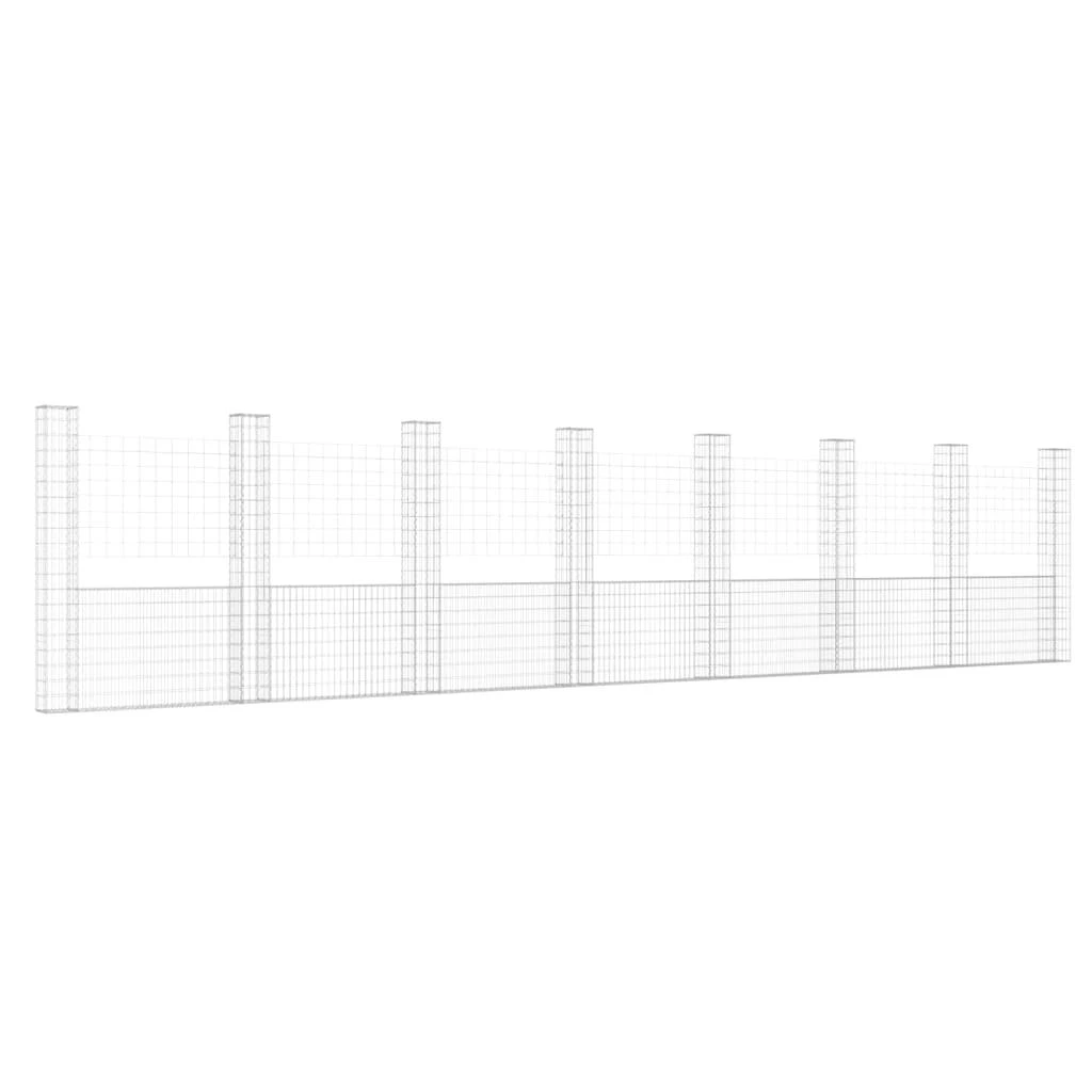 Gabionų krepšiai su 8 kolonomis, 860x20x200cm, geležis