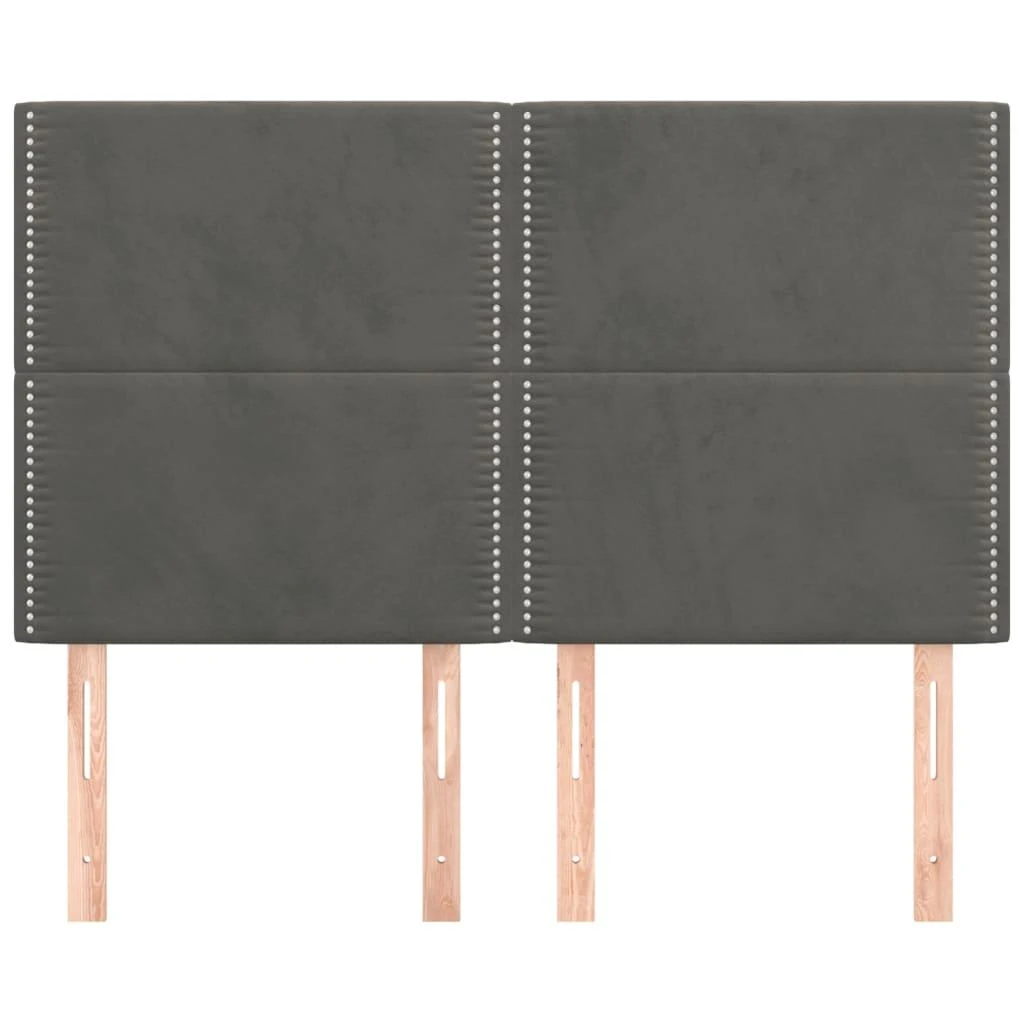 Galvūgaliai, 4vnt., tamsiai pilki, 72x5x78/88cm, aksomas