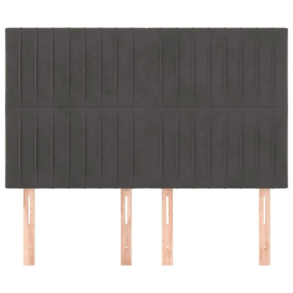 Galvūgaliai, 4vnt., tamsiai pilki, 72x5x78/88cm, aksomas