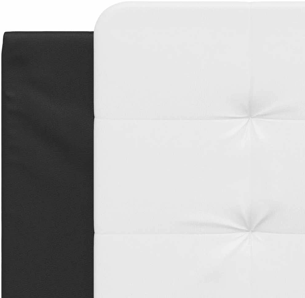Galvūgalio pagalvėlė, baltas ir juodas, 100cm, dirbtinė oda