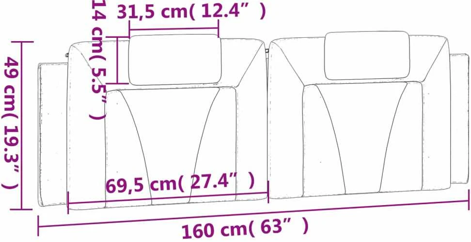 Galvūgalio pagalvėlė, Viana, baltos spalvos, 160cm, dirbtinė oda