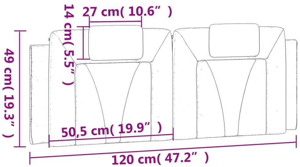 Galvūgalio pagalvėlė, juodas ir baltas, 120cm, dirbtinė oda