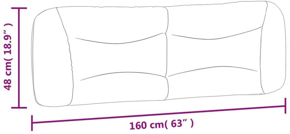 Galvūgalio pagalvėlė, pilkos spalvos, 160cm, dirbtinė oda