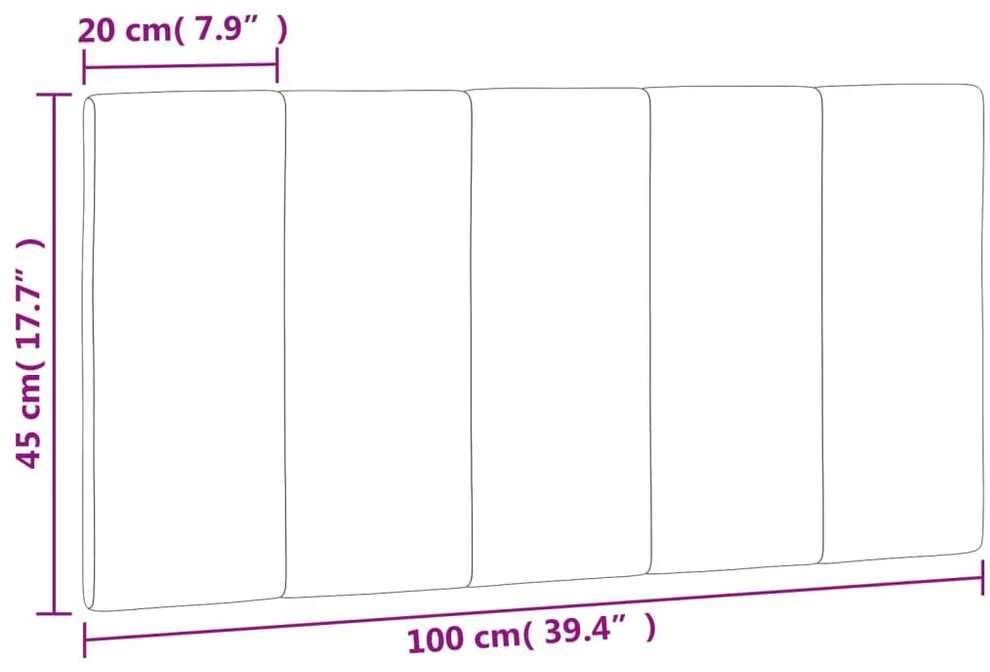 Galvūgalio pagalvėlė, šviesiai pilkos spalvos, 100cm, aksomas