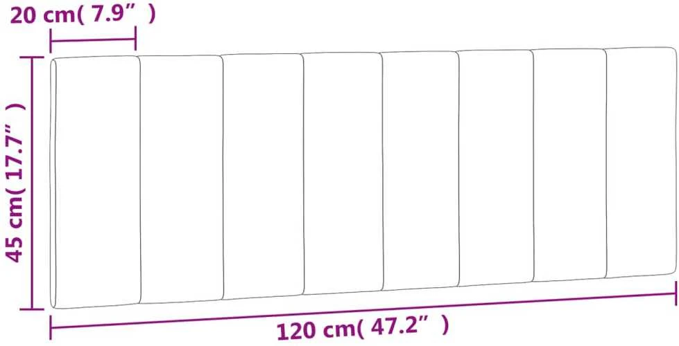 Galvūgalio pagalvėlė, šviesiai pilkos spalvos, 120cm, aksomas