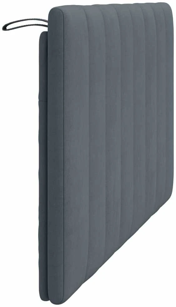Galvūgalio pagalvėlė, tamsiai pilkos spalvos, 120cm, aksomas