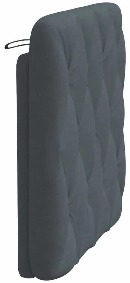 Galvūgalio pagalvėlė, tamsiai pilkos spalvos, 90cm, aksomas