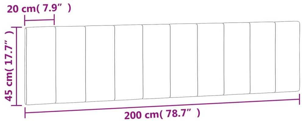 Galvūgalio pagalvėlė, tamsiai pilkos spalvos, 200cm, aksomas