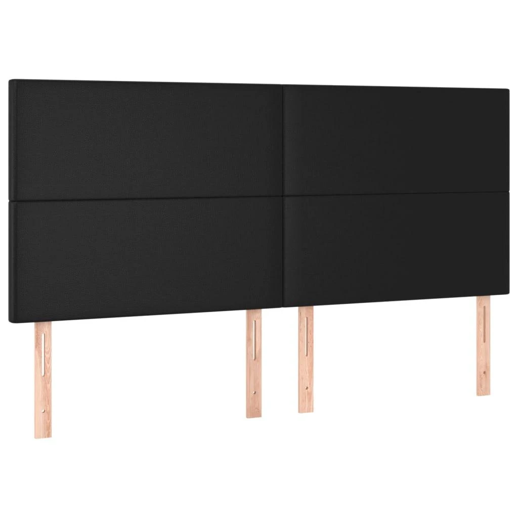 Galvūgalis, 4vnt., juodos spalvos, 80x5x78/88cm, dirbtinė oda