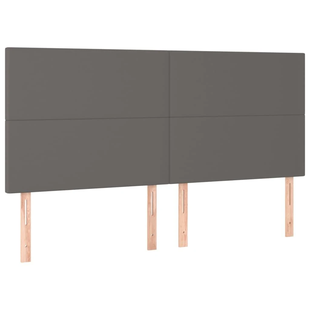 Galvūgalis, 4vnt., pilkos spalvos, 80x5x78/88cm, dirbtinė oda