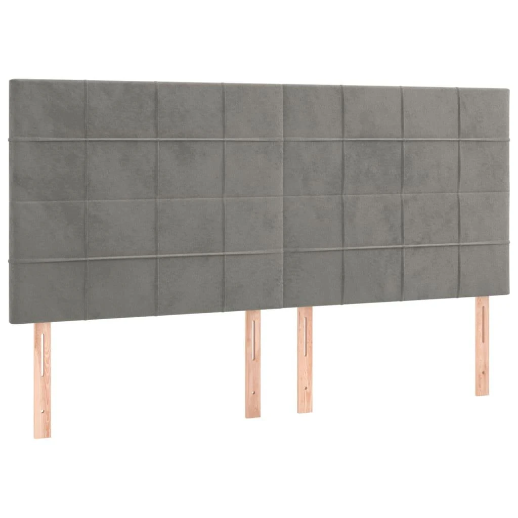 Galvūgalis, 4vnt.,šviesiai pilkos spalvos,100x5x78/88cm,aksomas