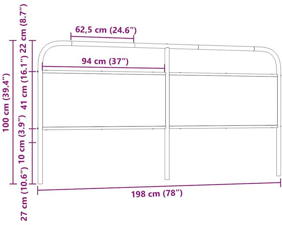 Galvūgalis, ąžuolo spalvos, 190 cm, plienas ir mediena