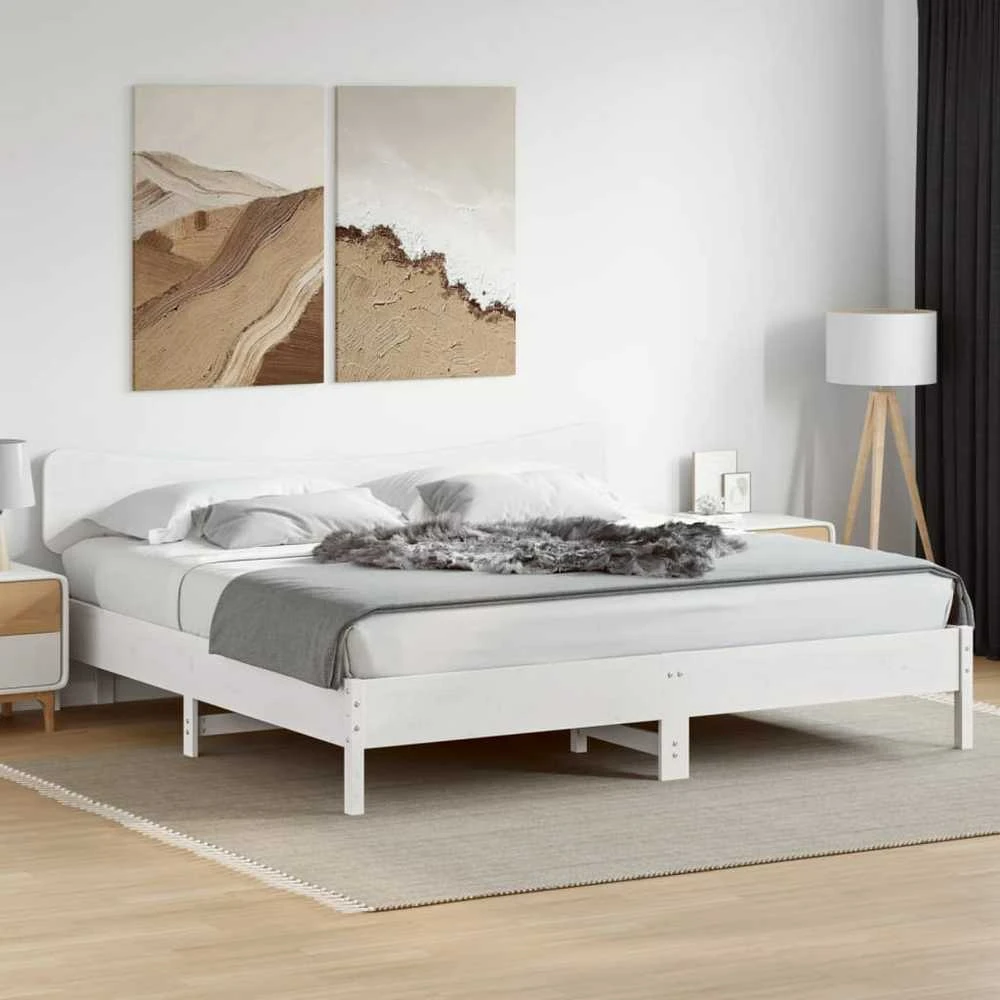 Galvūgalis, baltos spalvos, 200cm, pušies medienos masyvas