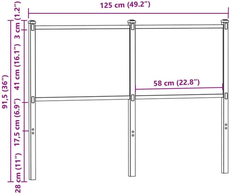 Pakaitinis galvūgalis, dūminio ąžuolo spalvos, 120cm, mediena ir plienas