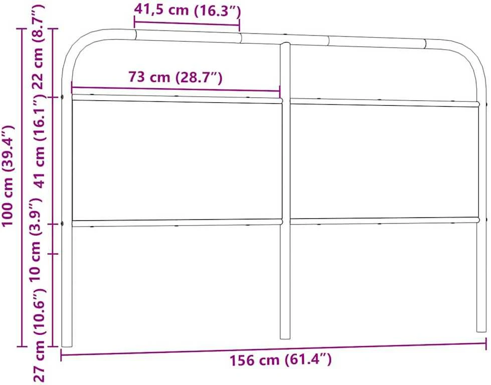 Pakaitinis galvūgalis, dūminio ąžuolo spalvos, 150 cm, plienas ir mediena