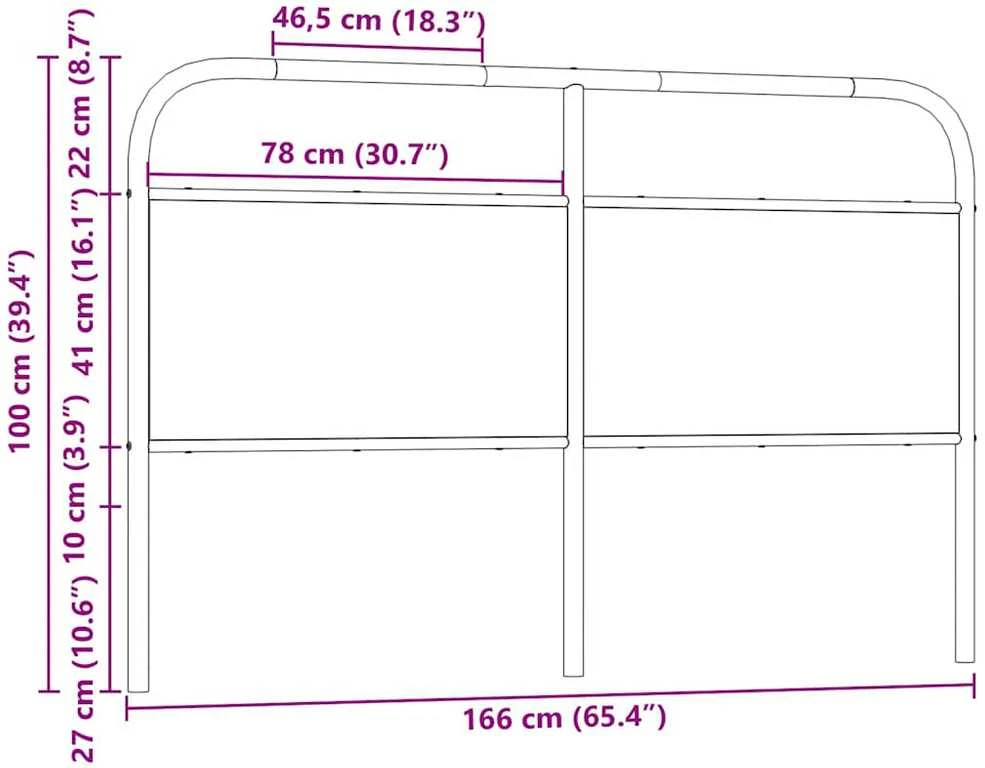 Pakaitinis galvūgalis, dūminio ąžuolo spalvos, 160 cm, plienas ir mediena