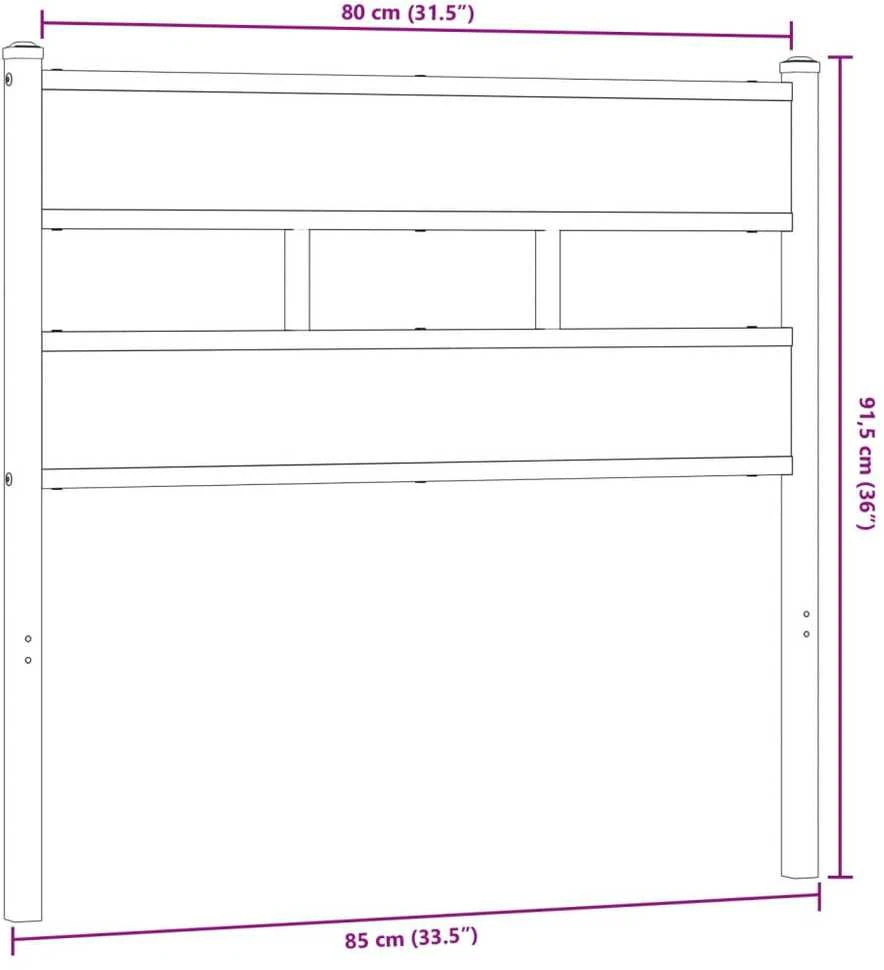 Galvūgalis, dūminio ąžuolo spalvos, 80cm, geležis ir mediena