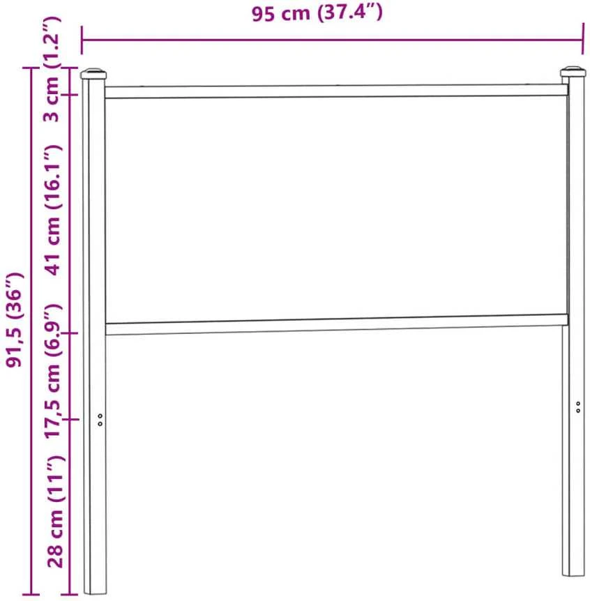 Pakaitinis galvūgalis, dūminio ąžuolo spalvos, 90cm, mediena ir plienas