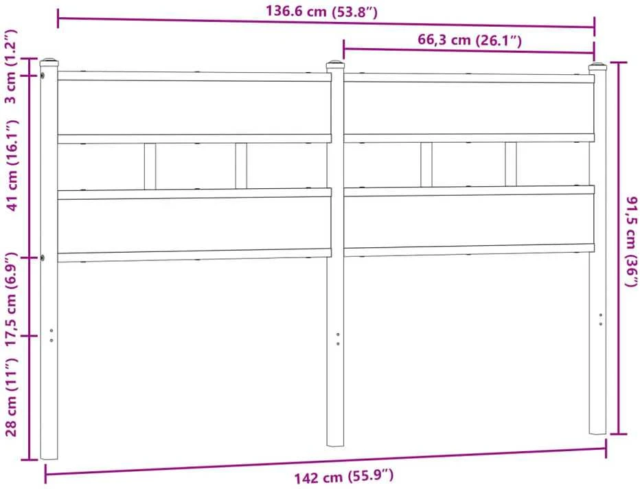 Galvūgalis, ruda ąžuolo, 135cm, apdirbta mediena ir plienas