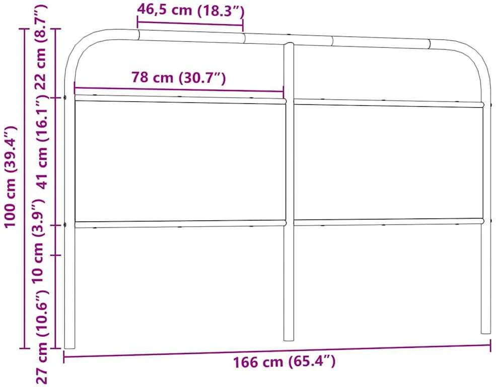 Pakaitinis galvūgalis, ruda ąžuolo, 160cm, apdirbta mediena ir plienas