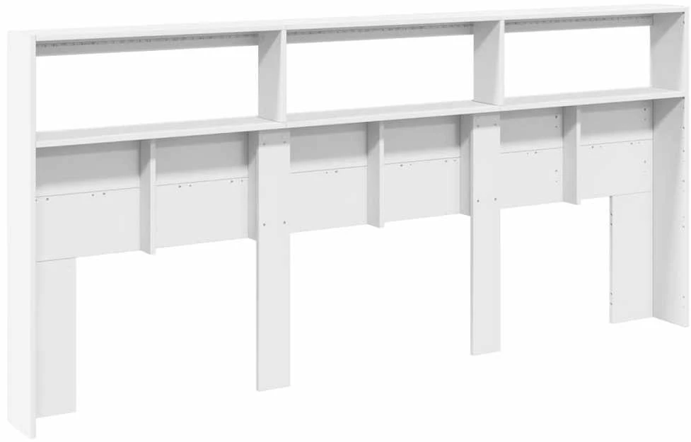 Galvūgalis-spintelė su LED, baltos spalvos, 220x17x102cm