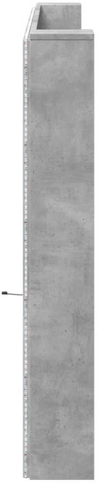 Galvūgalis-spintelė su LED, betono pilkas, 220x16,5x103,5cm