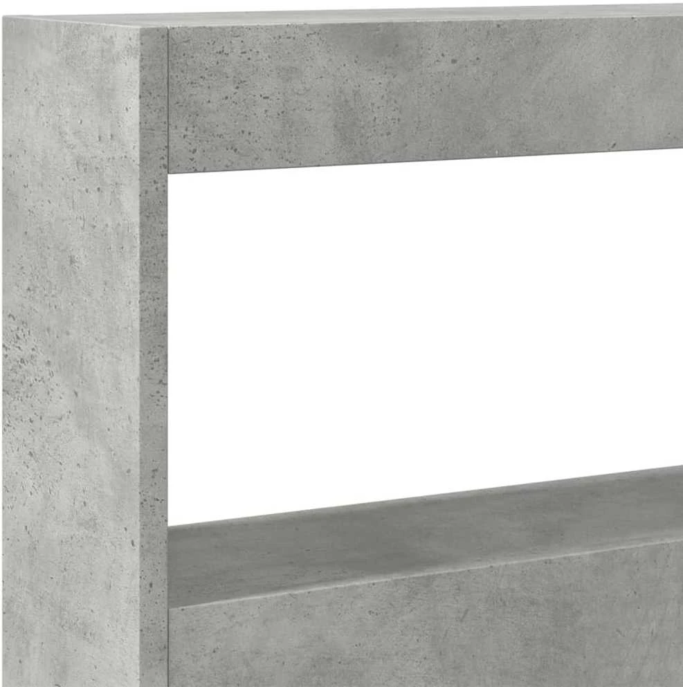 Galvūgalis-spintelė su LED, betono pilkos spalvos, 180x17x102cm