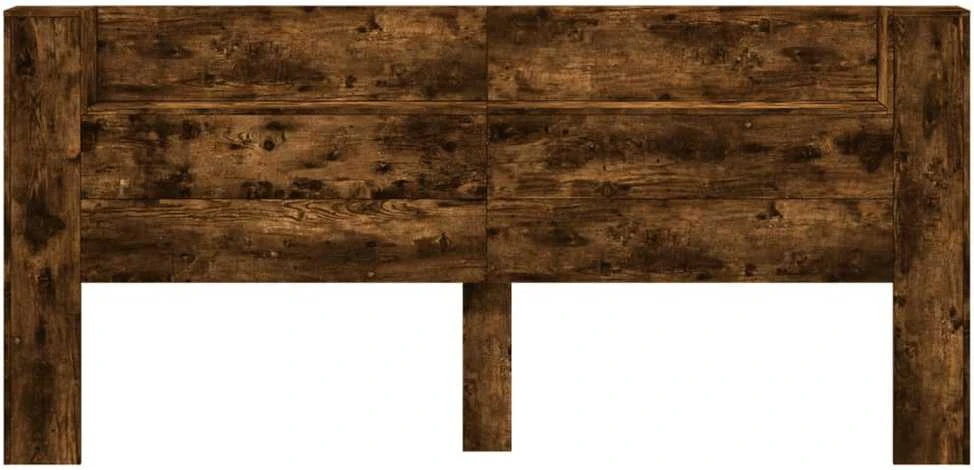 Galvūgalis-spintelė su LED, dūminio ąžuolo, 220x16,5x103,5cm