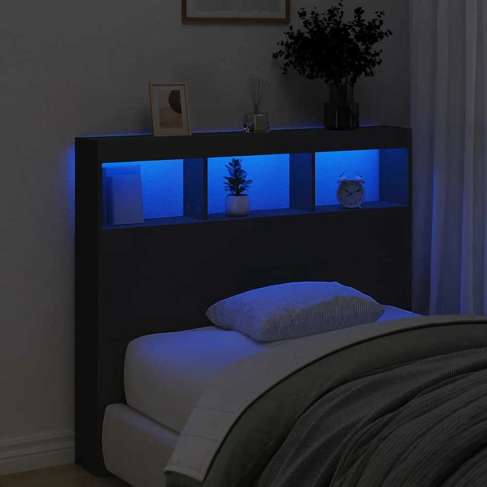 Galvūgalis-spintelė su LED, juodos spalvos, 120x17x102cm