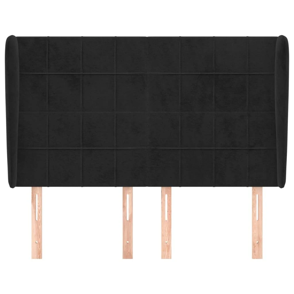 Galvūgalis su auselėmis, juodas, 147x23x118/128cm, aksomas