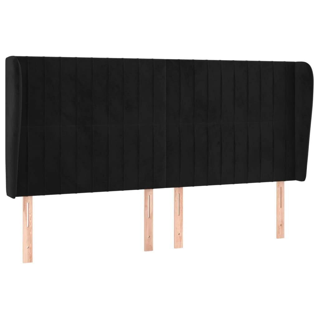 Galvūgalis su auselėmis, juodas, 183x23x118/128cm, aksomas