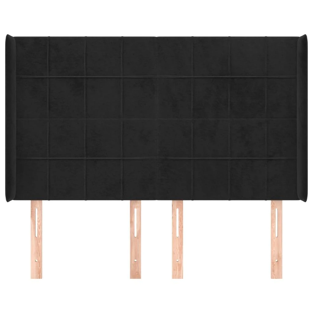 Galvūgalis su auselėmis, juodos, 147x16x118/128cm, aksomas