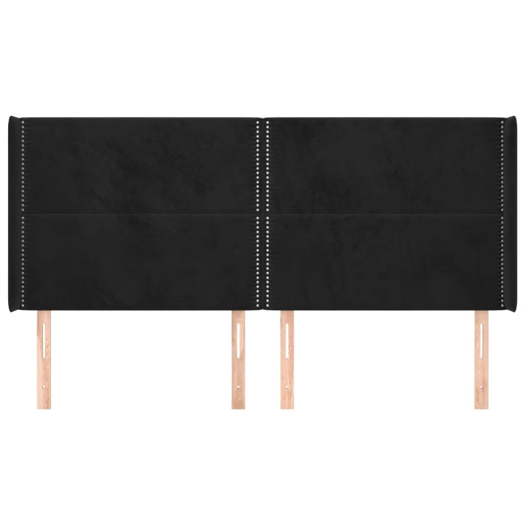 Galvūgalis su auselėmis, juodos, 203x16x118/128cm, aksomas