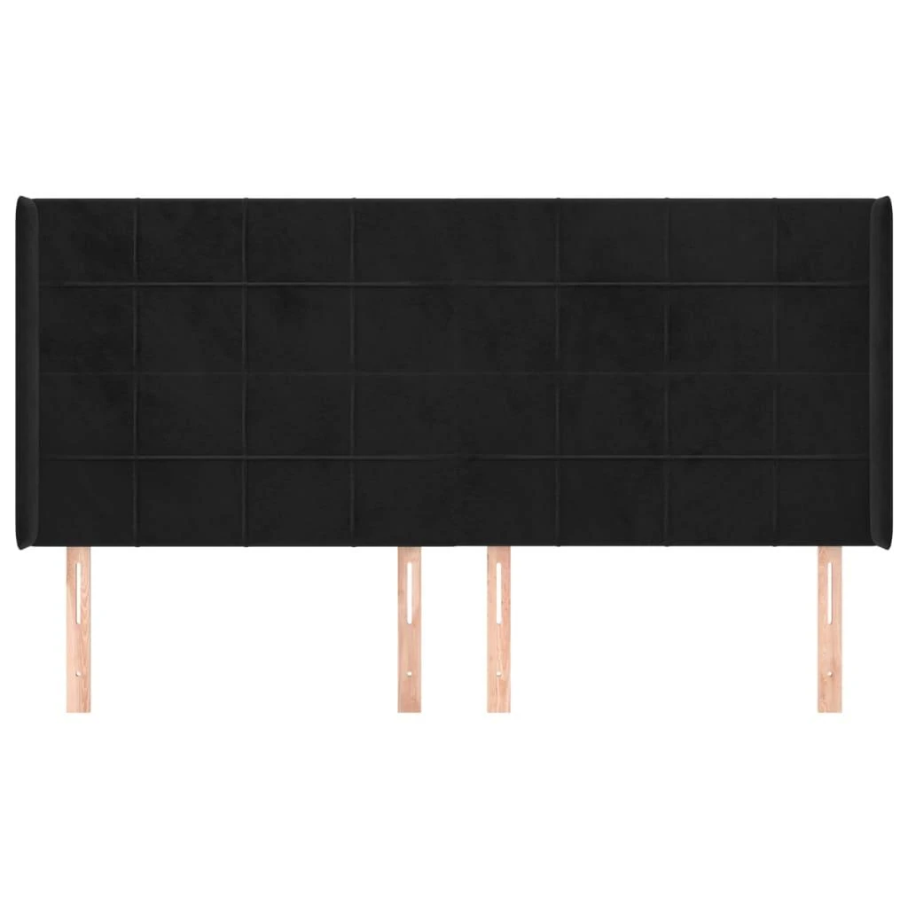 Galvūgalis su auselėmis, juodos, 203x16x118/128cm, aksomas