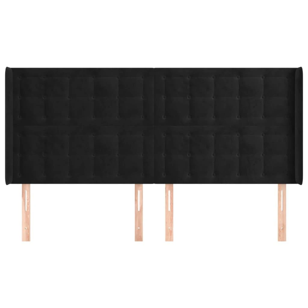 Galvūgalis su auselėmis, juodos, 203x16x118/128cm, aksomas
