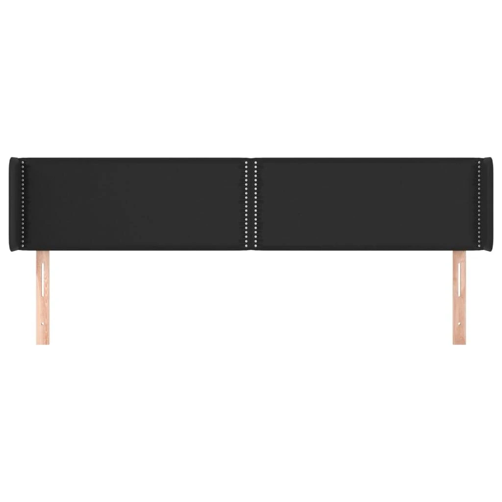 Galvūgalis su auselėmis, juodos ,203x16x78/88cm, dirbtinė oda