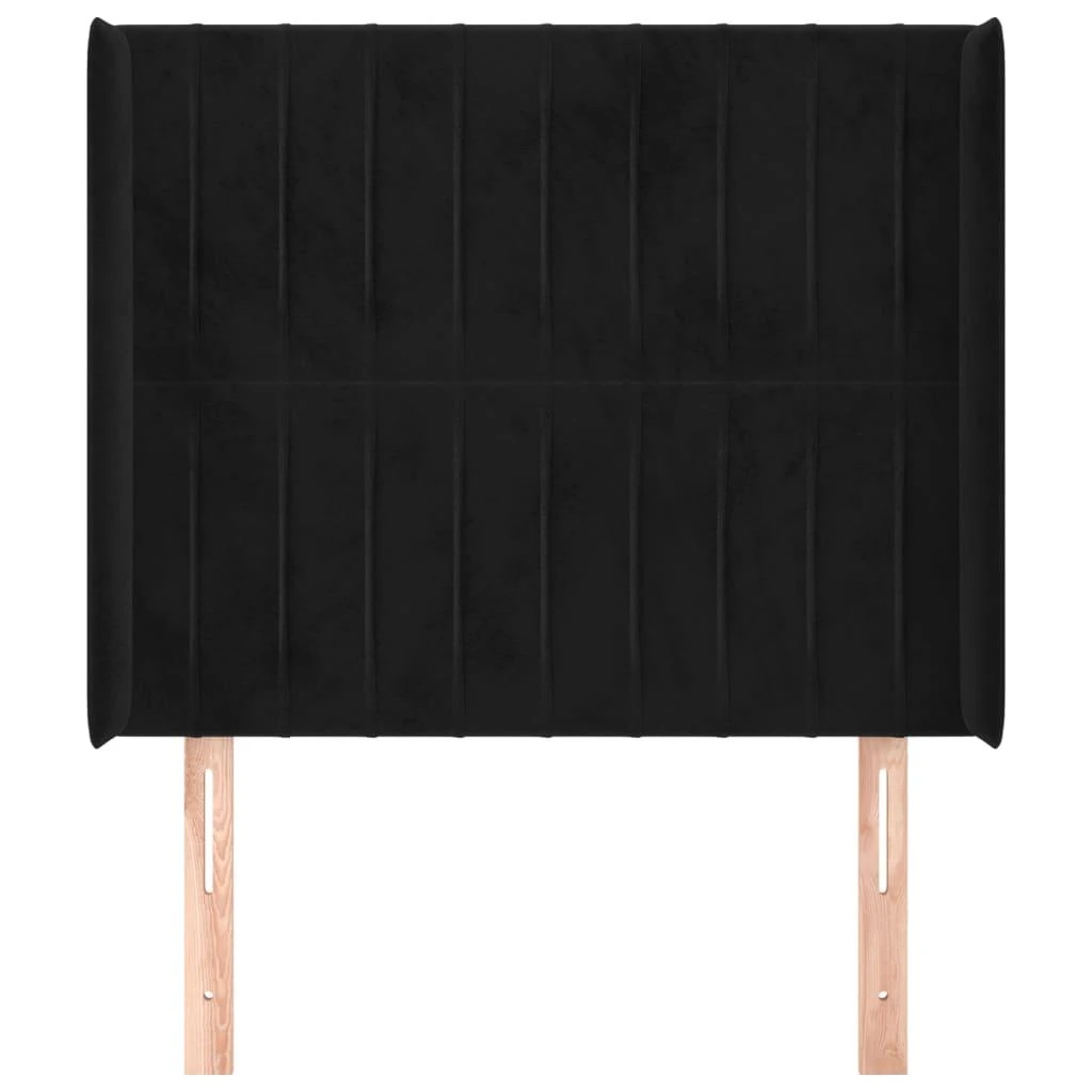 Galvūgalis su auselėmis, juodos, 83x16x118/128cm, aksomas