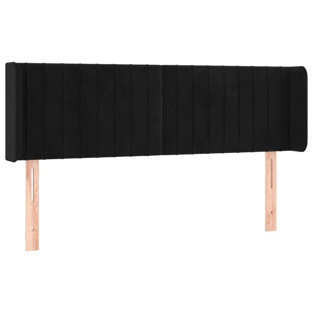 Galvūgalis su auselėmis, juodos spalvos,147x16x78/88cm, aksomas