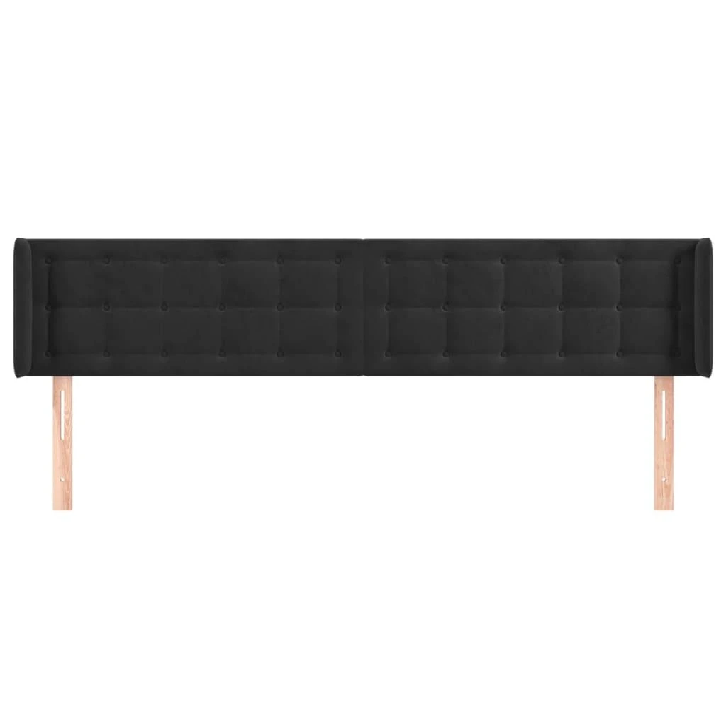 Galvūgalis su auselėmis, juodos spalvos,163x16x78/88cm, aksomas