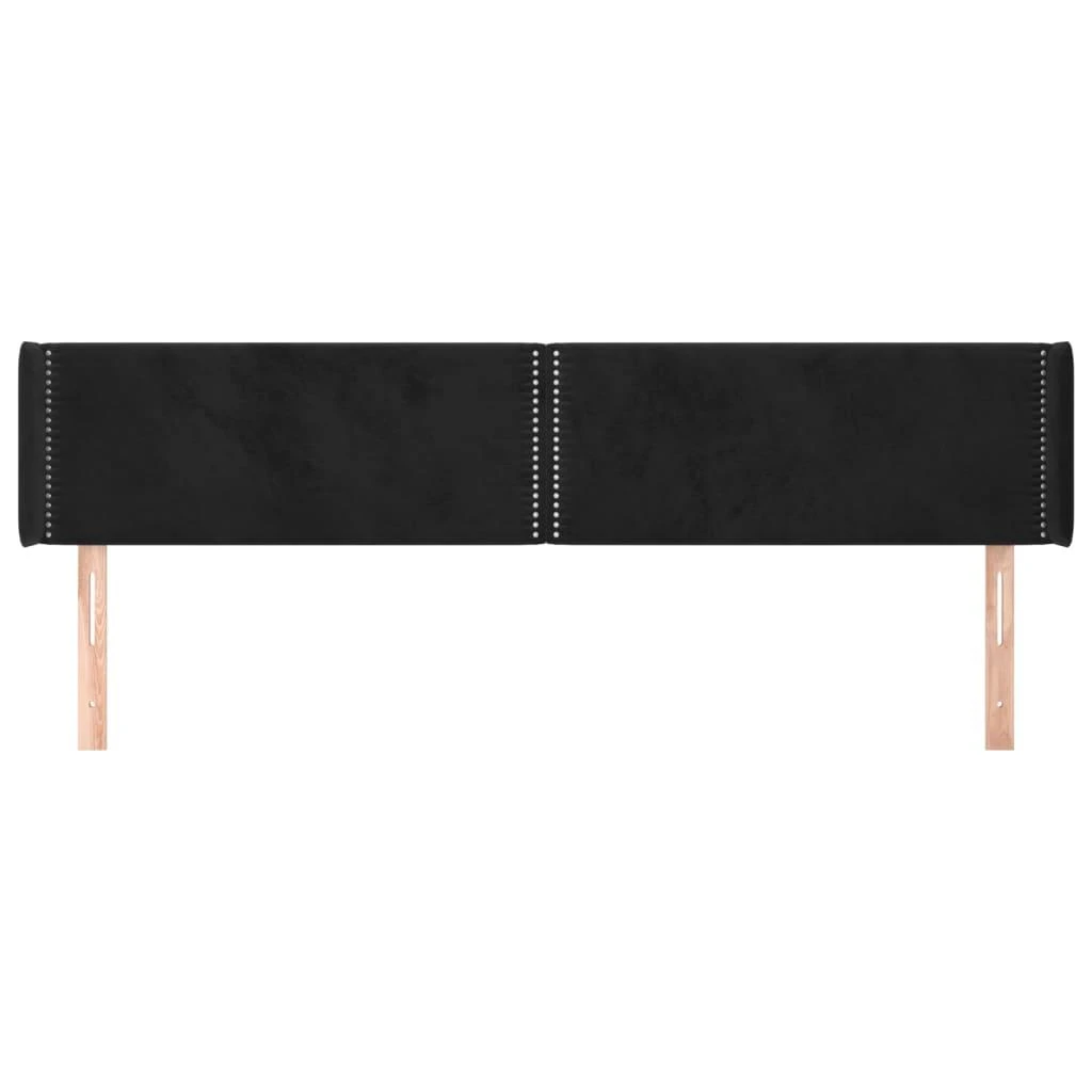 Galvūgalis su auselėmis, juodos spalvos,203x16x78/88cm, aksomas