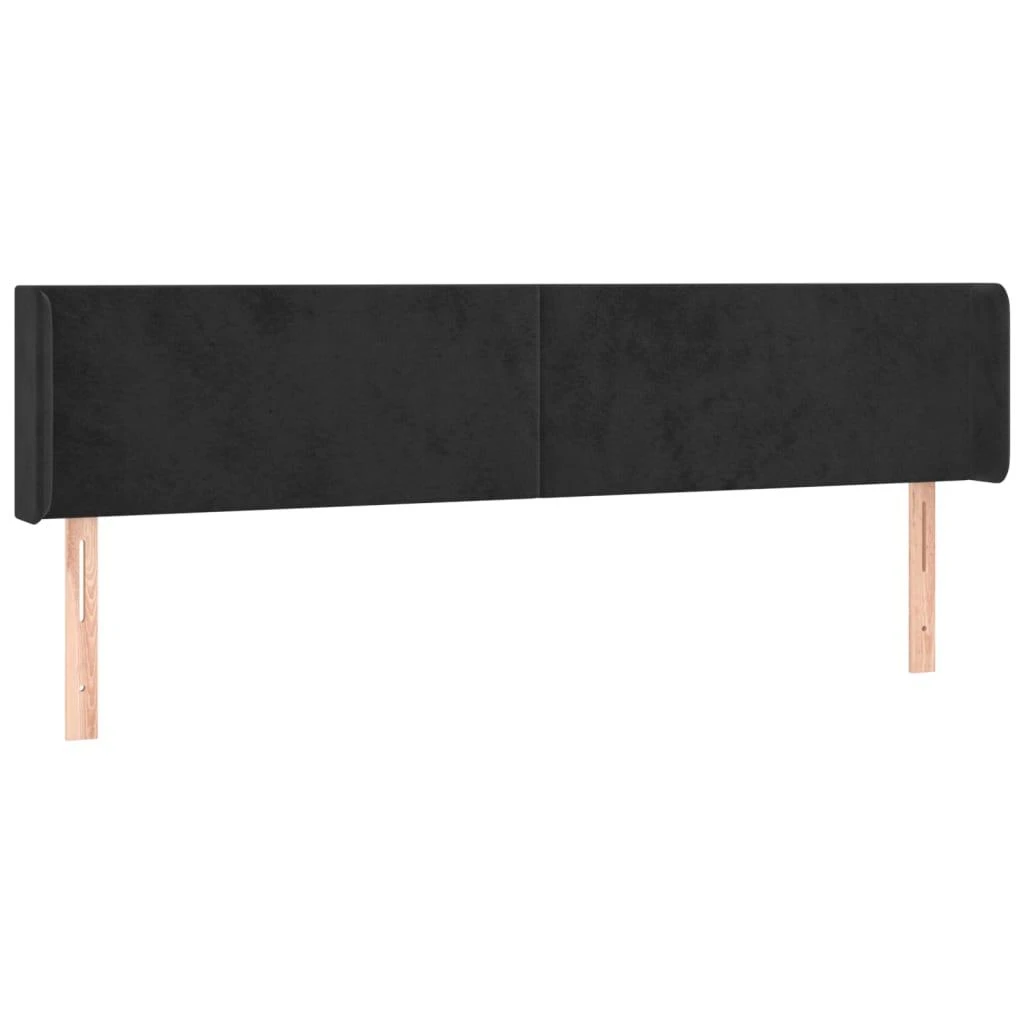 Galvūgalis su auselėmis, juodos spalvos,203x16x78/88cm, aksomas