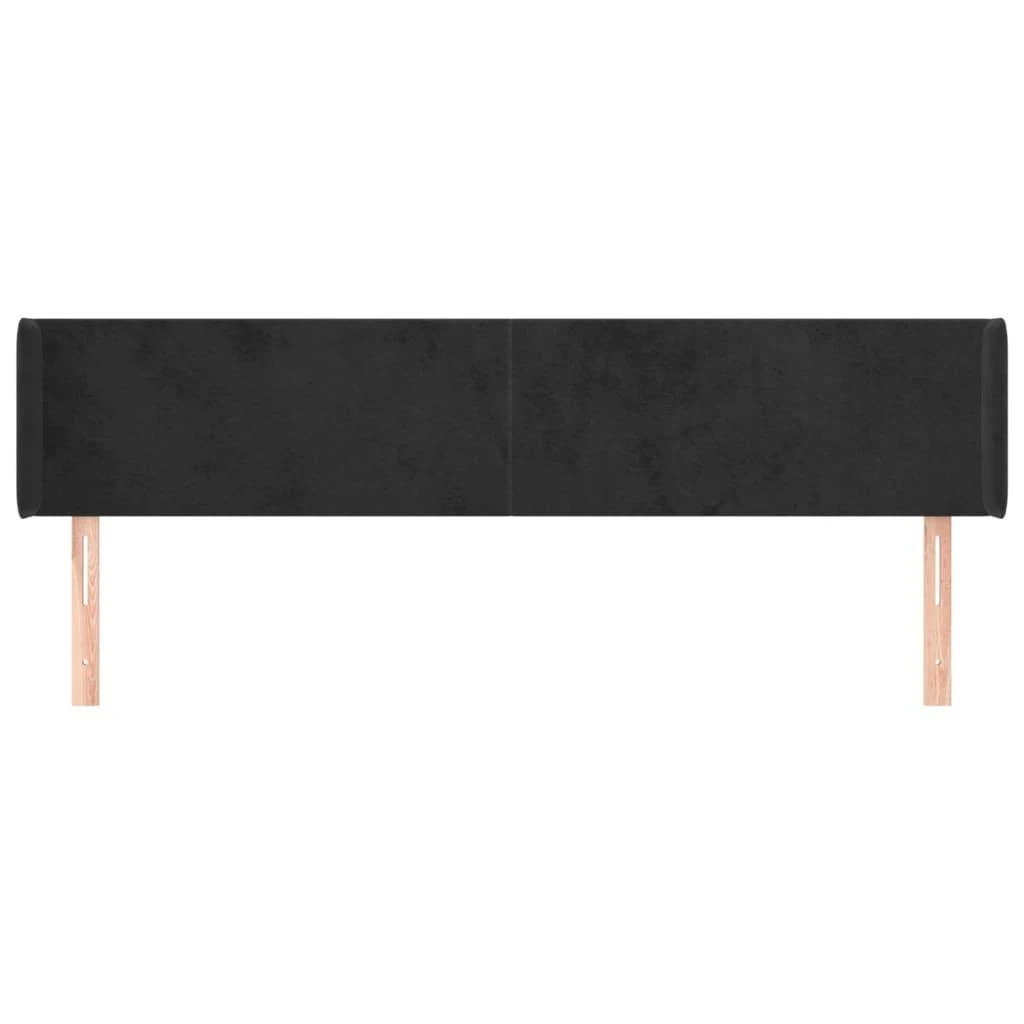 Galvūgalis su auselėmis, juodos spalvos,203x16x78/88cm, aksomas