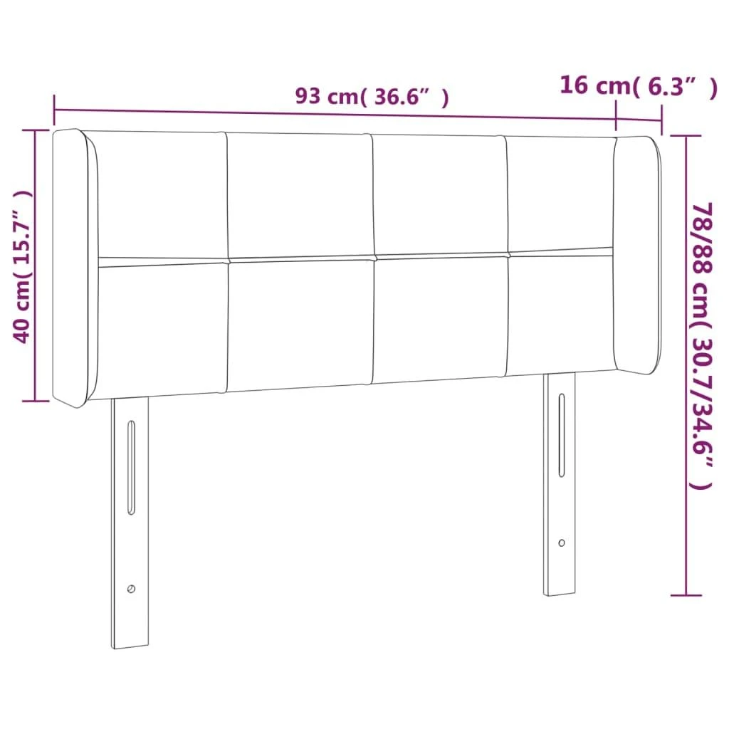 Galvūgalis su auselėmis, juodos spalvos,93x16x78/88cm, aksomas