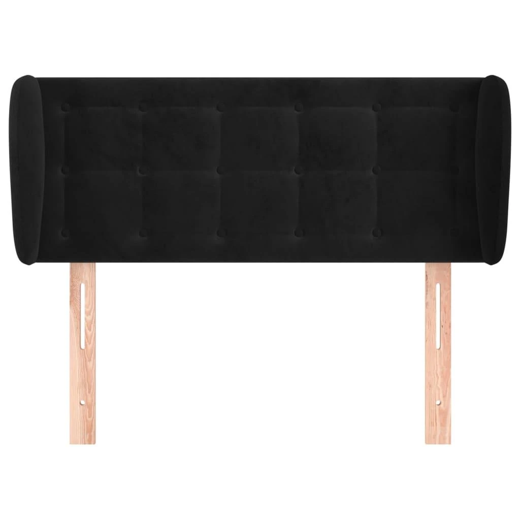 Galvūgalis su auselėmis, juodos spalvos,93x23x78/88cm, aksomas