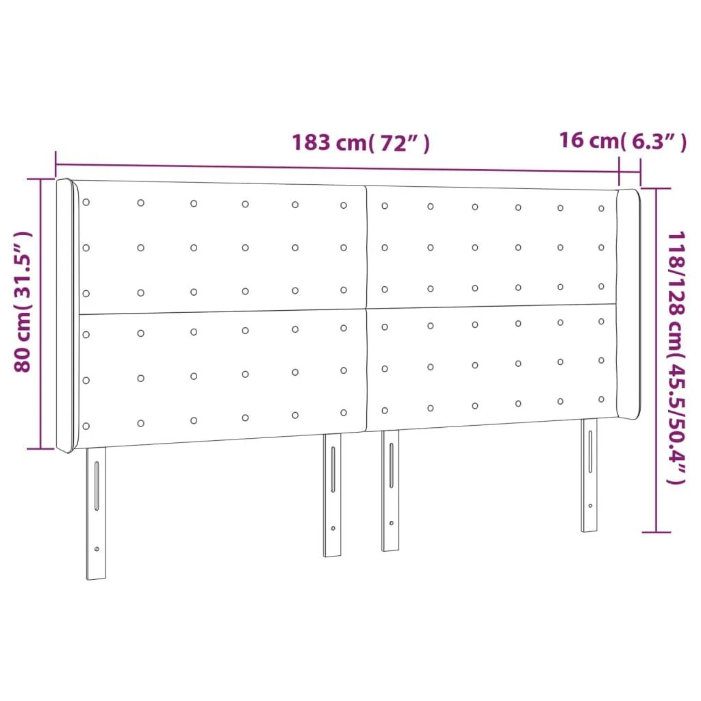 Galvūgalis su auselėmis, kapučino,183x16x118/128cm,dirbtinė oda