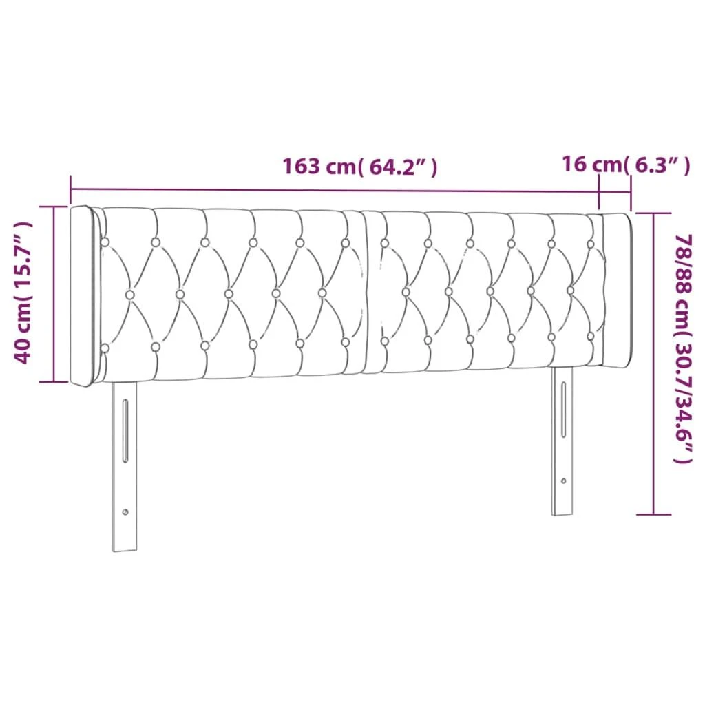 Galvūgalis su auselėmis, kreminės,163x16x78/88 cm, audinys