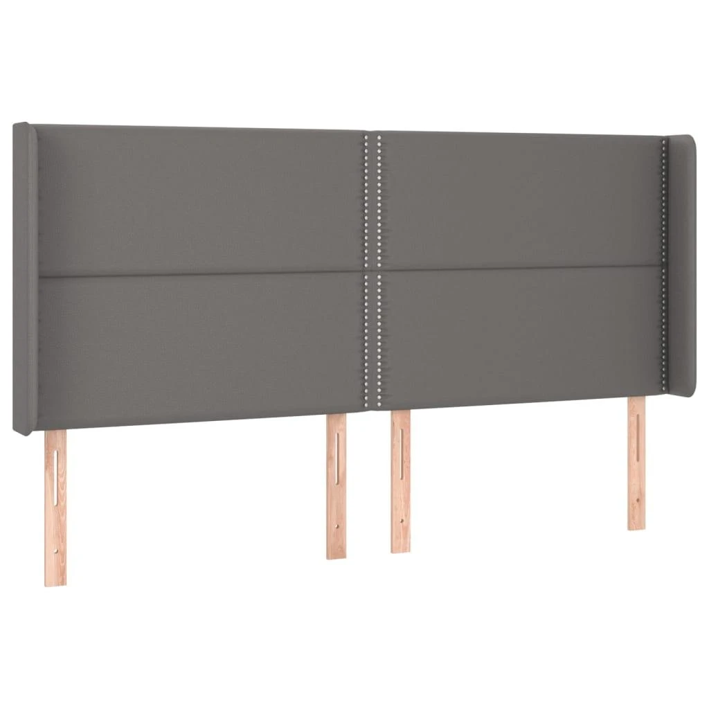 Galvūgalis su auselėmis, pilkos, 203x16x118/128cm, dirbtinė oda